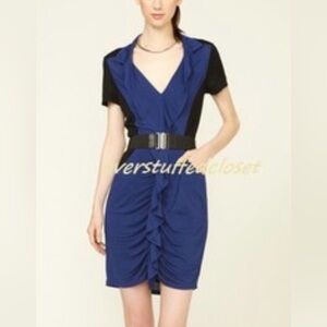 BCBG Winifred Blue and Black Mini Dress Size S